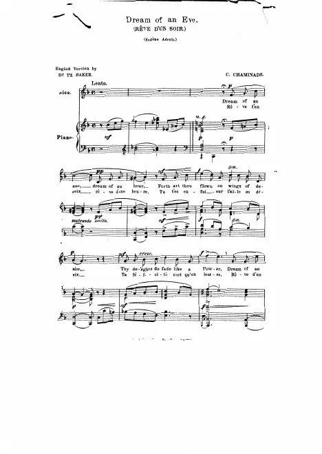 First page of Rêve d'un soir