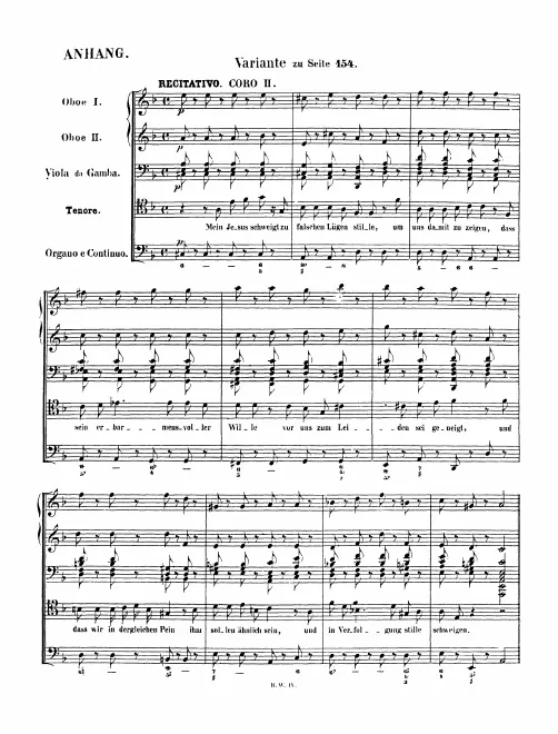 Recitativo: "Mein Jesus schweigt zu falschen Lügen stille" (alternate version)