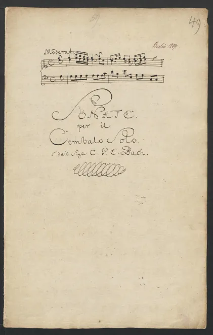 First page of Keyboard Sonata in A minor