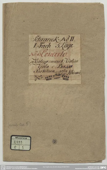 First page of Violin Concerto in B-flat major