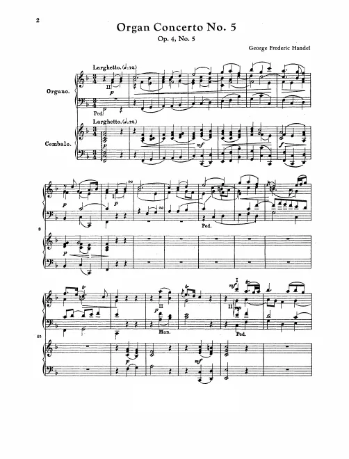 First page of Organ Concerto in F major