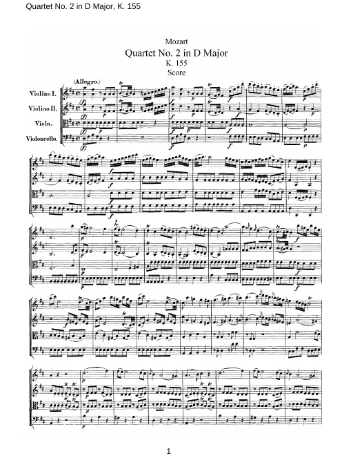 First page of String Quartet No.2