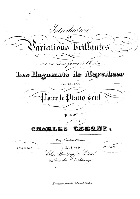 First page of Introduction et variations brillantes sur 'Les Huguenots'