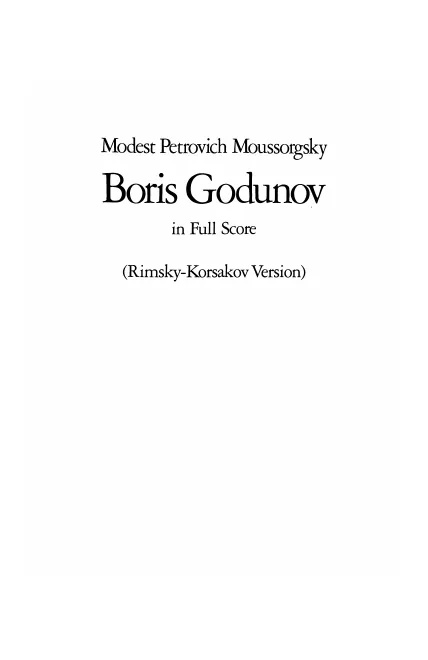 First page of Boris Godunov