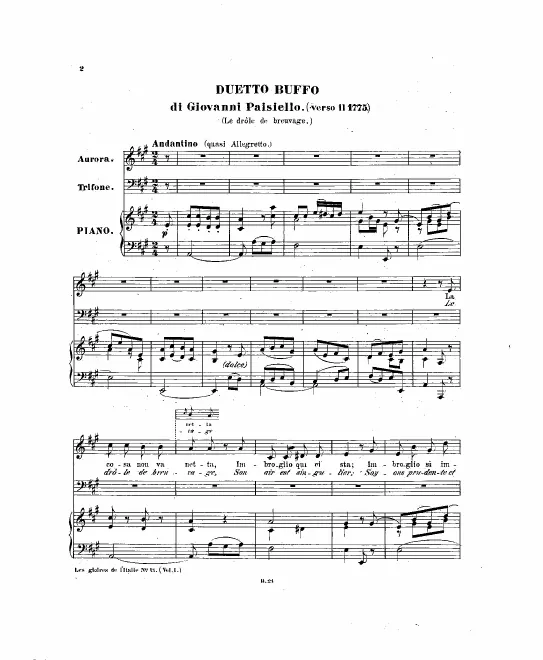 First page of Le vane gelosie