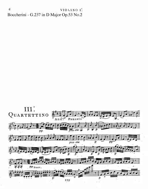 First page of String Quartet in D major