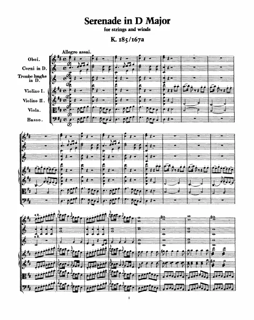 First page of Serenade