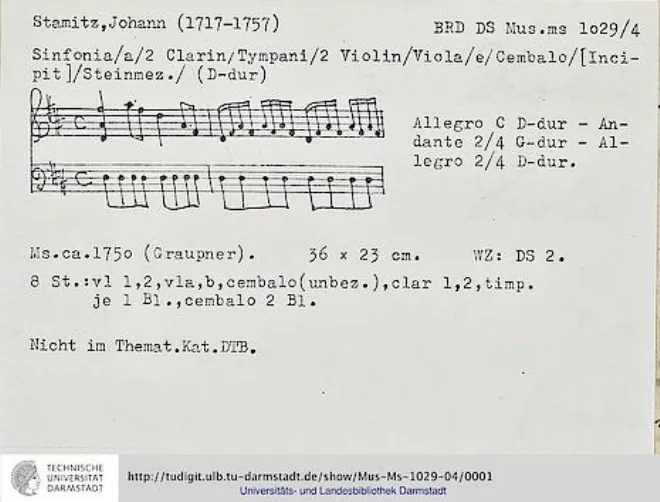First page of Sinfonia in D major