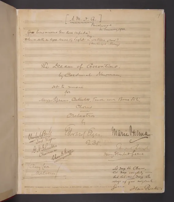 First page of The Dream of Gerontius