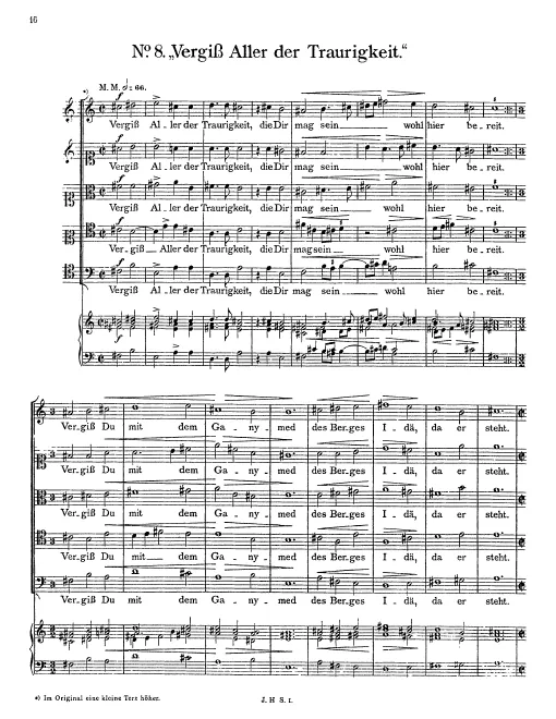 First page of Vergiß Aller der Traurigkeit