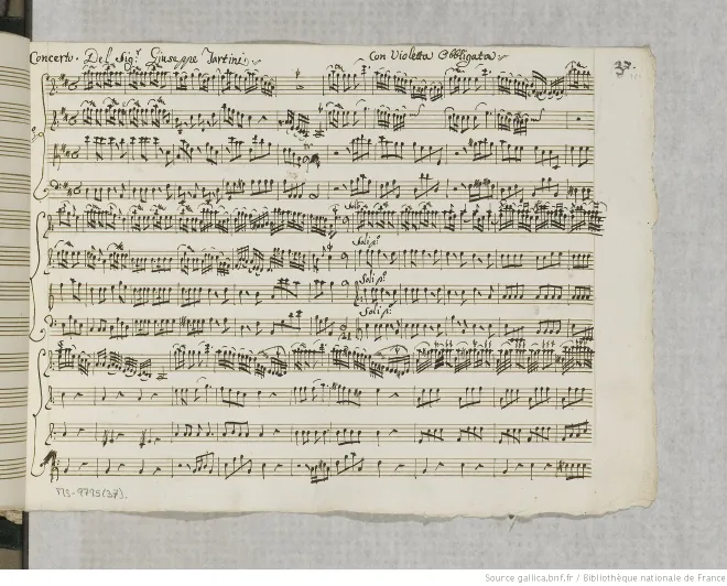 First page of Violin Concerto in D major