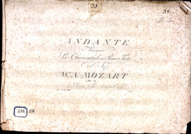 First page of Andante variato, K.Anh.138