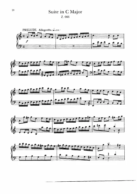First page of Suite in C major