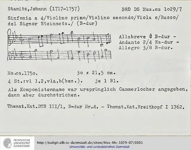 First page of Sinfonia in B-flat major