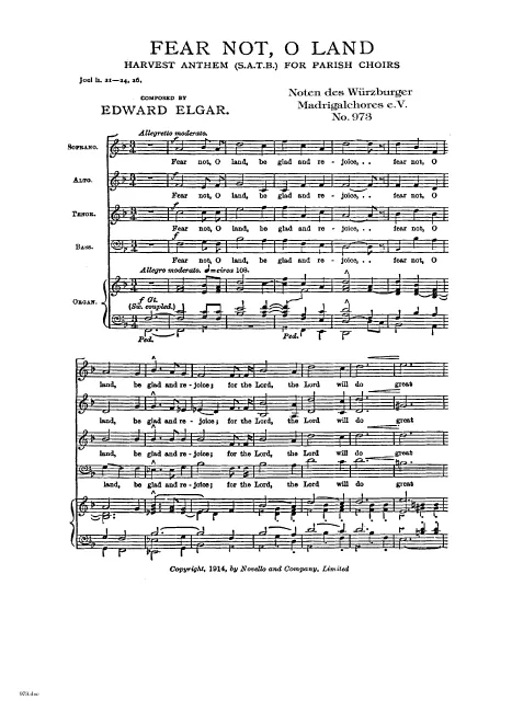 First page of Fear not, O Land