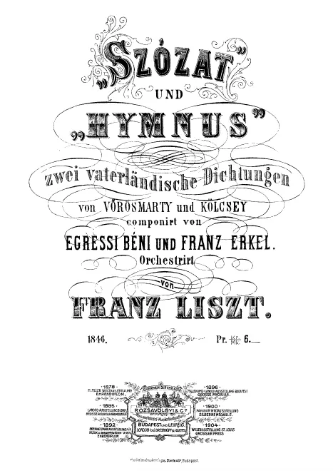First page of Szózat und Hymnus