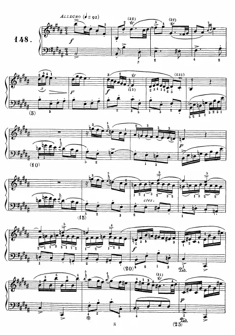 First page of Keyboard Sonata in B major