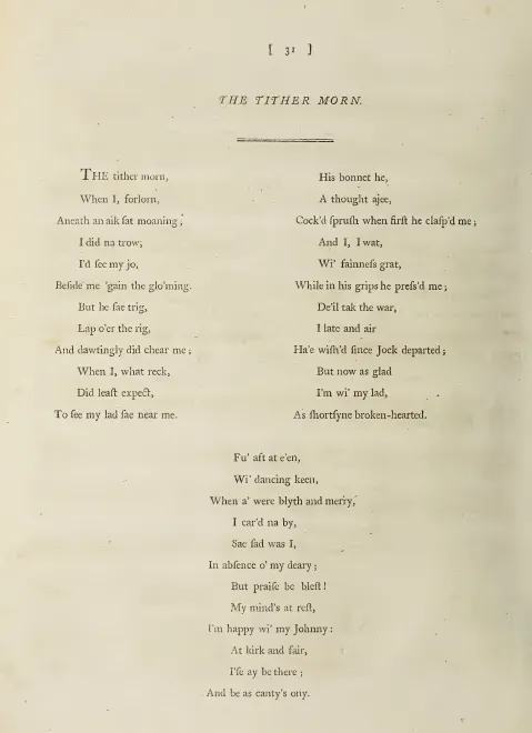 First page of The tither morn, Hob.XXXIa:130