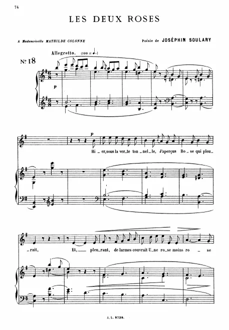 First page of Les deux roses