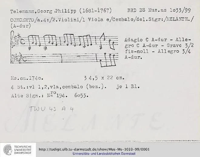First page of Concerto à 4