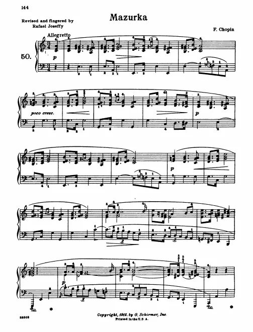 First page of Mazurka in A minor