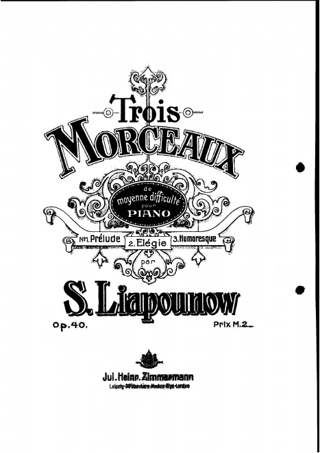 First page of Trois morceaux de moyenne difficulté