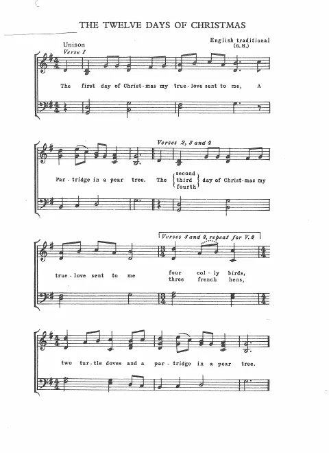 First page of The Twelve Days of Christmas