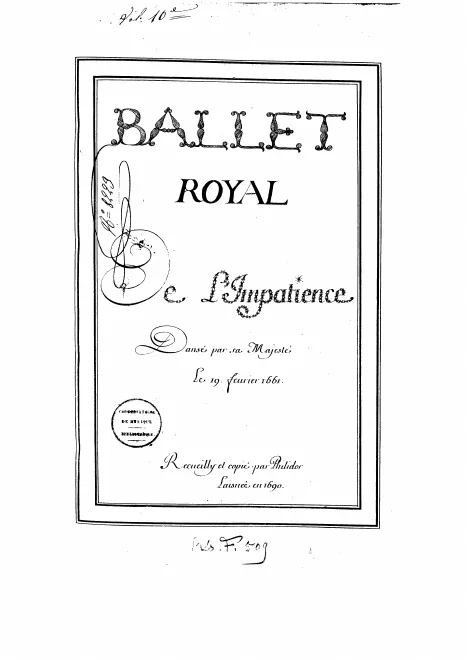 First page of Ballet de l'impatience