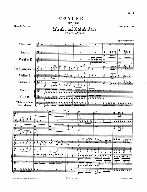 First page of Oboe Concerto
