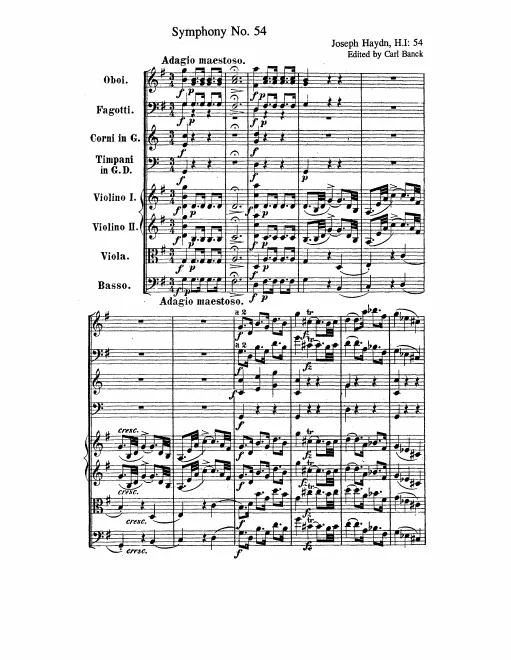 First page of Symphony No.54 in G major