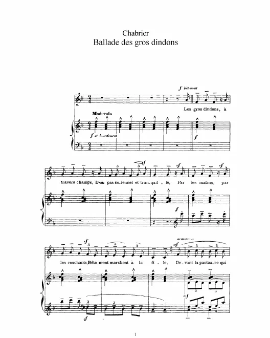 First page of Ballade des gros dindons