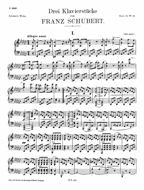 First page of 3 Piano Pieces