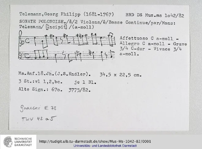 First page of Trio Sonata in A minor