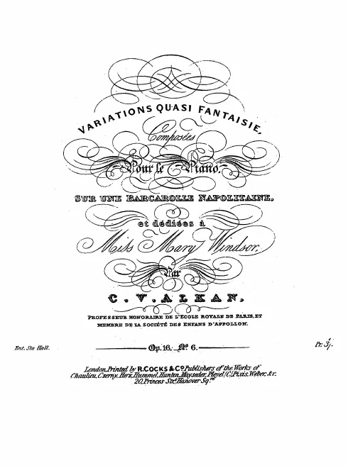 First page of Variations quasi fantaisie composés sur une barcarolle napolitaine in B-flat