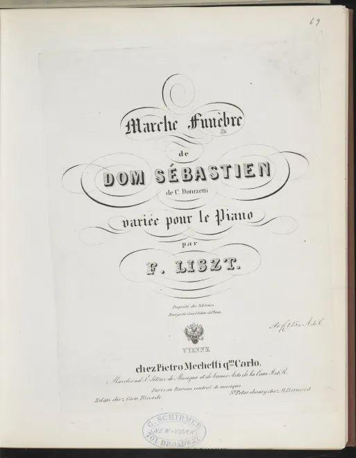 First page of Marche funèbre de Dom Sébastien de Donizetti