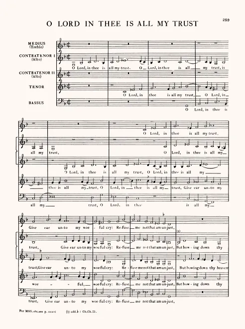 First page of O Lord, in Thee Is All My Trust