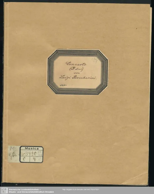 First page of Cello Concerto in D major, G.478