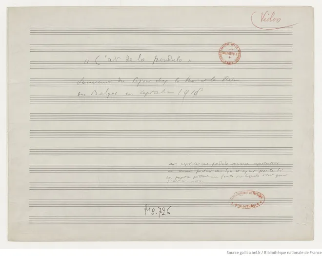 First page of L'air de la pendule