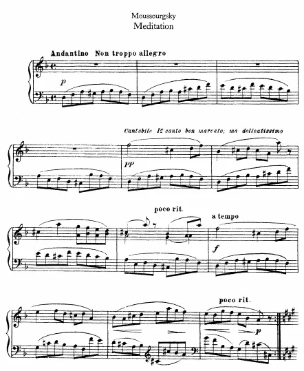 First page of Meditation: Album Leaf