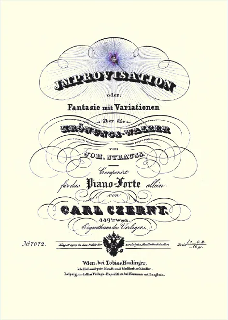 First page of Improvisation oder Fantasie mit Variationen über die 'Krönungs Walzer' von Joh. Strauss