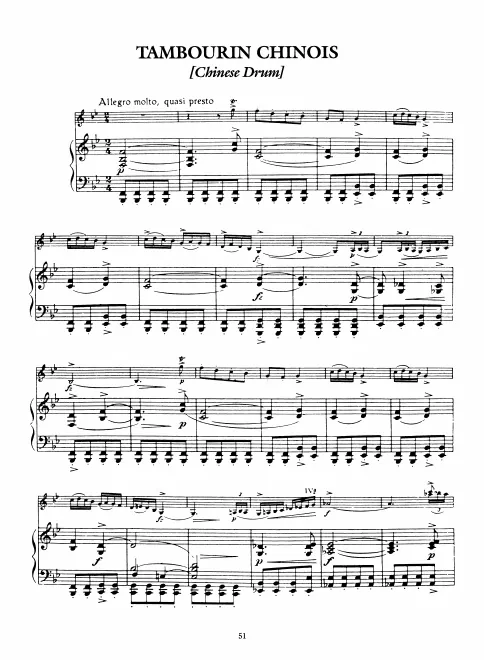 First page of Tambourin Chinois