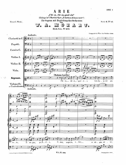 First page of Chi sà, chi sà, qual sia