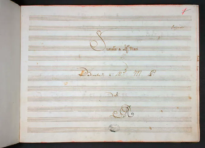 First page of Sonata for Piano Four-Hands in D major