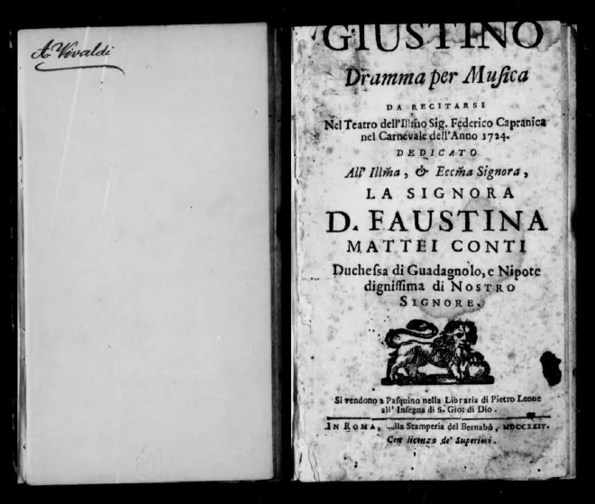 First page of Giustino ; Il Giustino