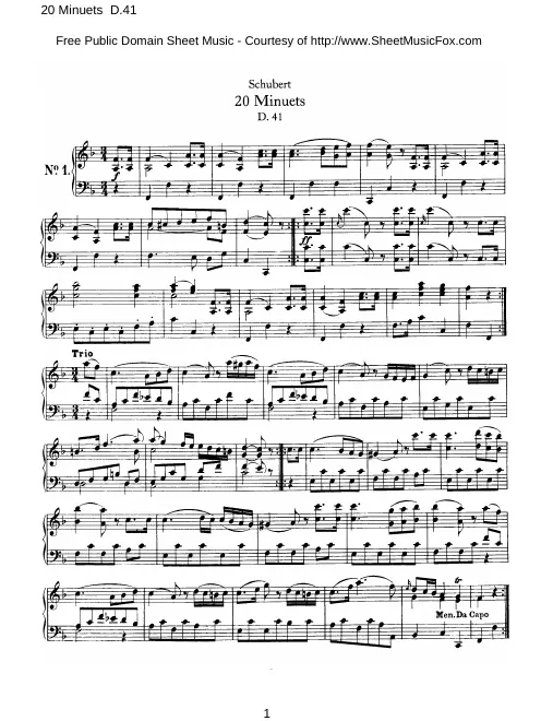 First page of Minuets