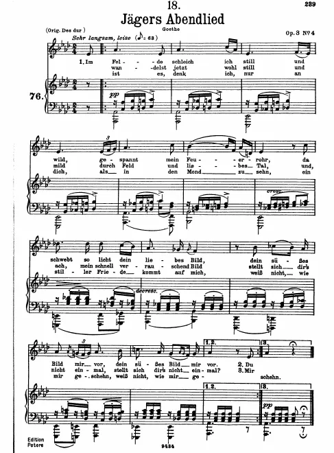 Complete Score (Low voice, Transposed to A♭ major)