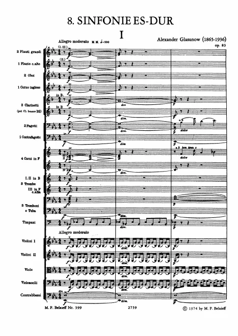 First page of Symphony No.8