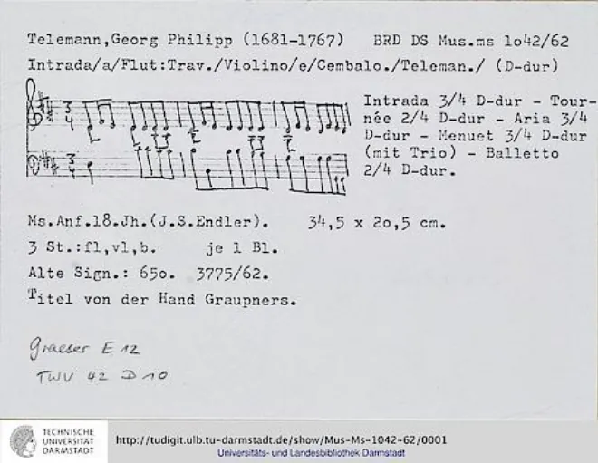 First page of Trio Sonata, TWV 42:D10