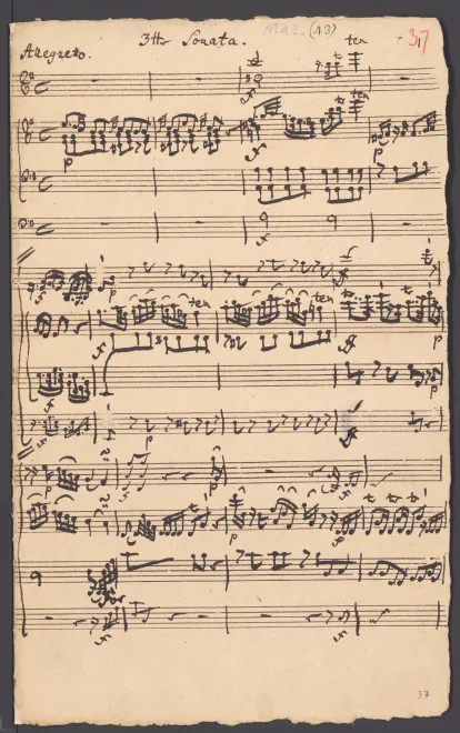 First page of Keyboard Trio in E minor