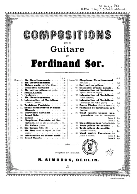 First page of 12 Etudes